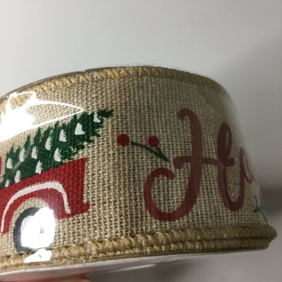 Home for the Holidays Red Truck Christmas Wired Ribbon 2 Rolls 1.5 in x 9 ft - Picture 4 of 12